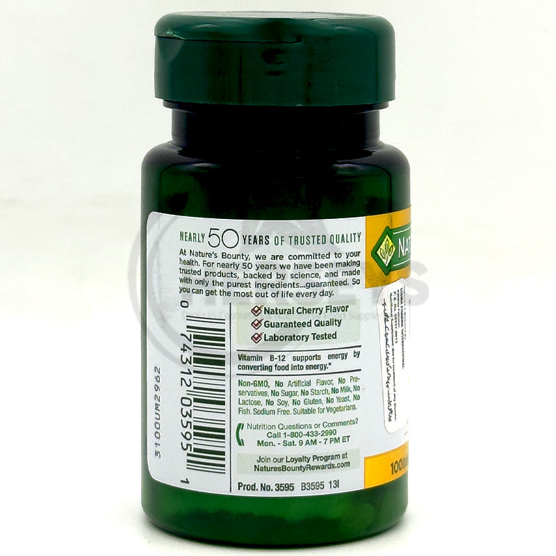 Nature's Bounty Vitamin B12 500mcg 100 Tablets