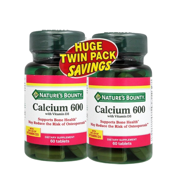 Nature’s Bounty Calcium 600+D3 Twin Pack 60 Tablets