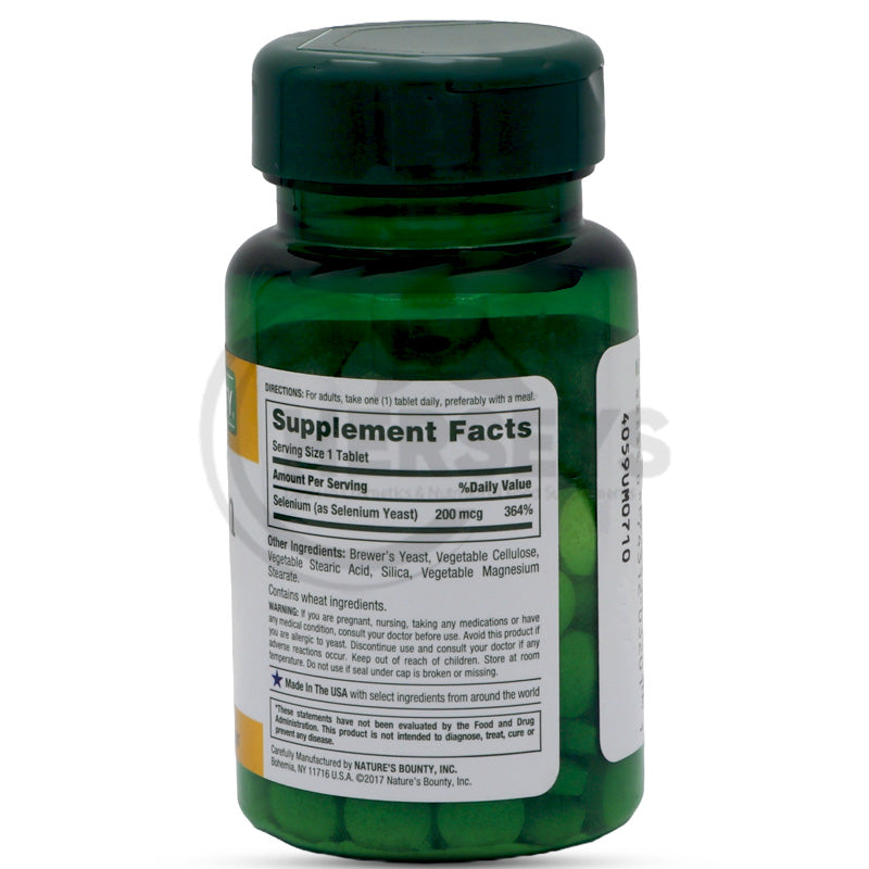 Nature's Bounty Selenium 200 mcg 100 Tablets
