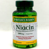 Nature's Bounty Flush Free Niacin 500mg 120 Capsules