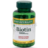 Nature's Bounty Biotin 5000 mcg 150 Rapid Release Softgels