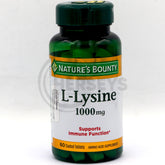 Nature's Bounty L Lysine 1000mg 60 Coated Tablets