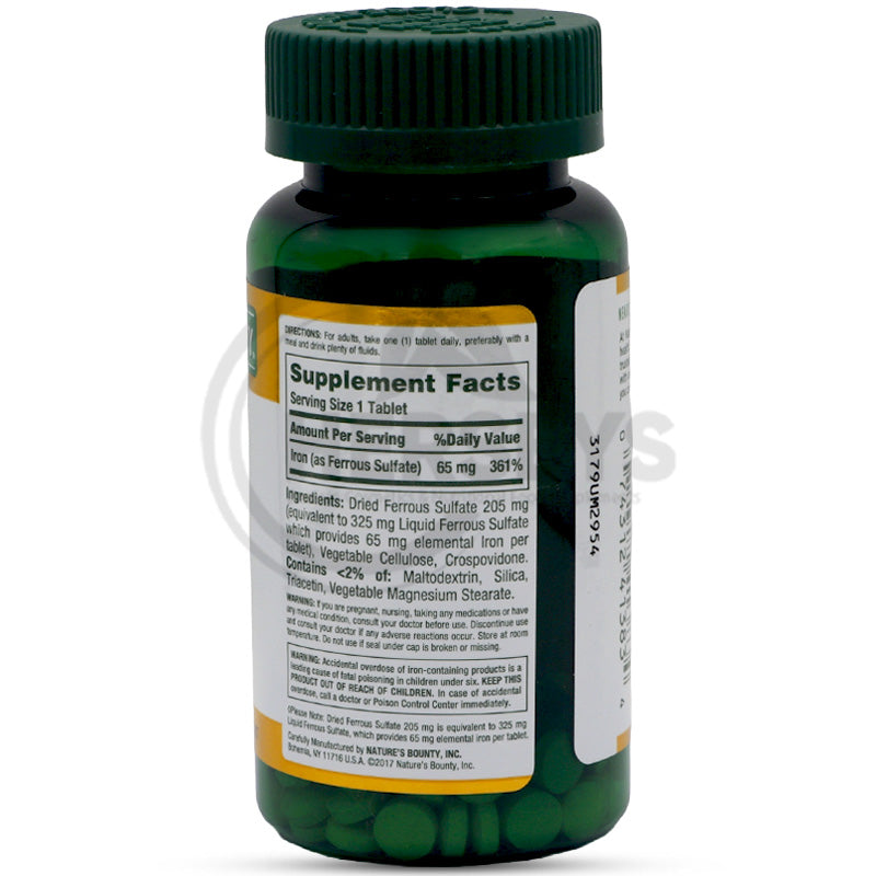 Nature's Bounty Iron 65mg 100 Tablets
