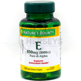 Nature's Bounty Vitamin E 450mg 1000 IU 60 Rapid Release Softgels