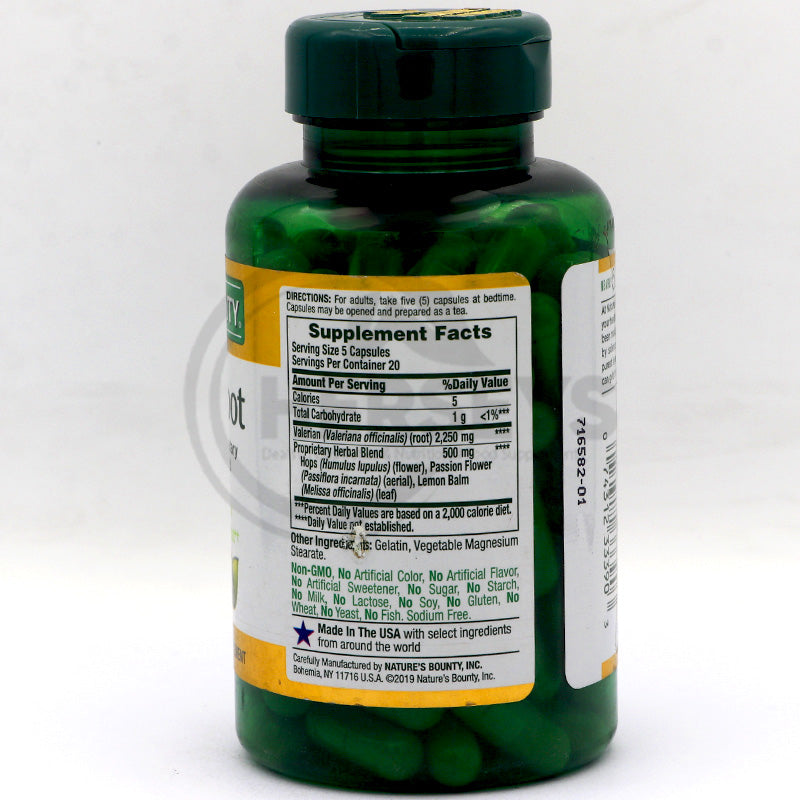 Nature's Bounty Valerian Root 450mg 100 Capsules