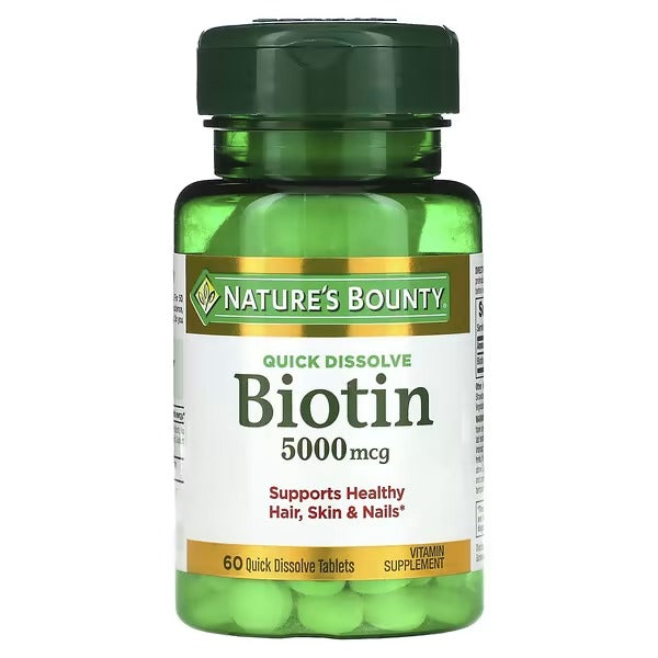 Nature’s Bounty Biotin 5000mcg 60 Quick Dissolve Tablets