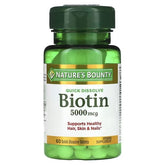 Nature’s Bounty Biotin 5000mcg 60 Quick Dissolve Tablets