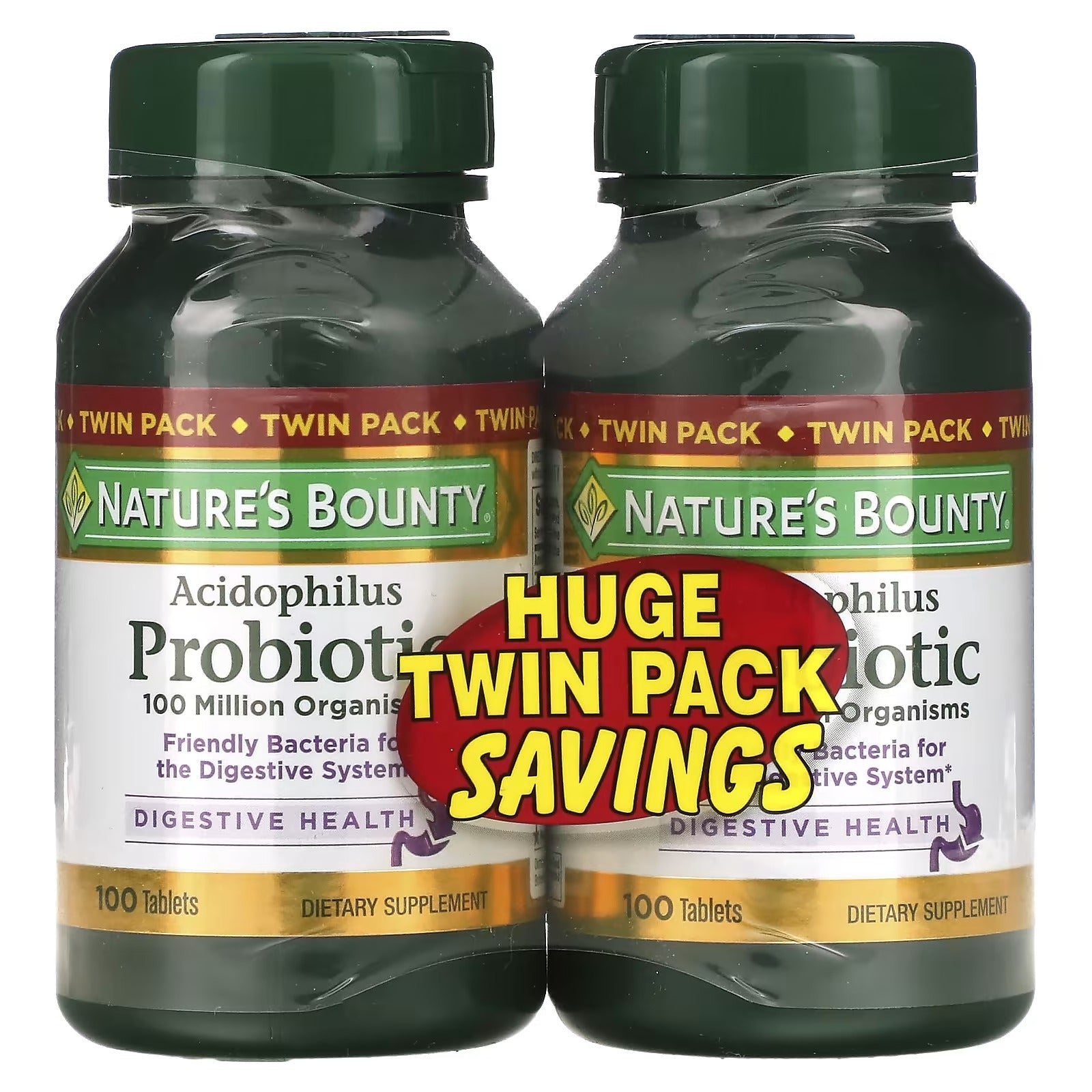 Nature's Bounty Acidophilus Probiotic Twin Pack 100 Tablets