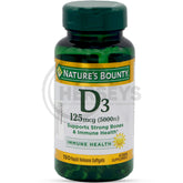 Nature's Bounty Vitamin D3 125mcg 5000 IU 150 Rapid Release Softgels