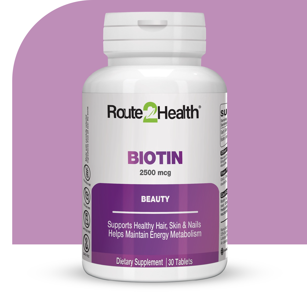 Route 2 Health Biotin 2500 mcg 30 Tablets