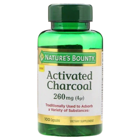 Nature's Bounty Activated Charcoal 260 mg 100 Capsules