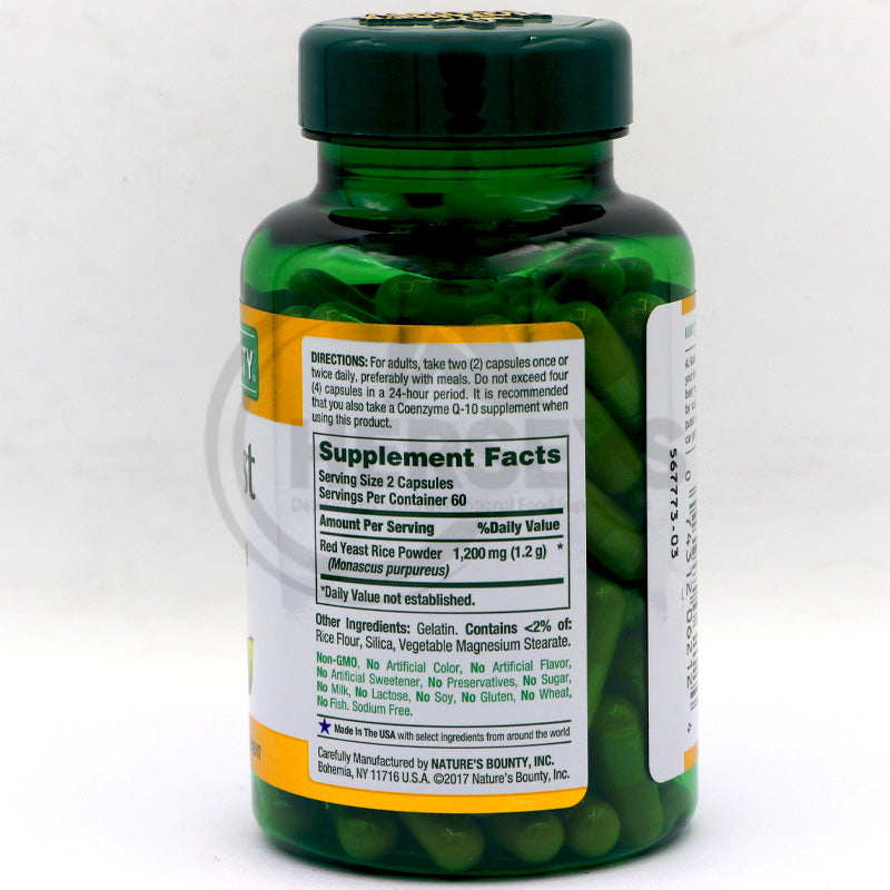 Nature's Bounty Red Yeast Rice 600mg 120 Capsules