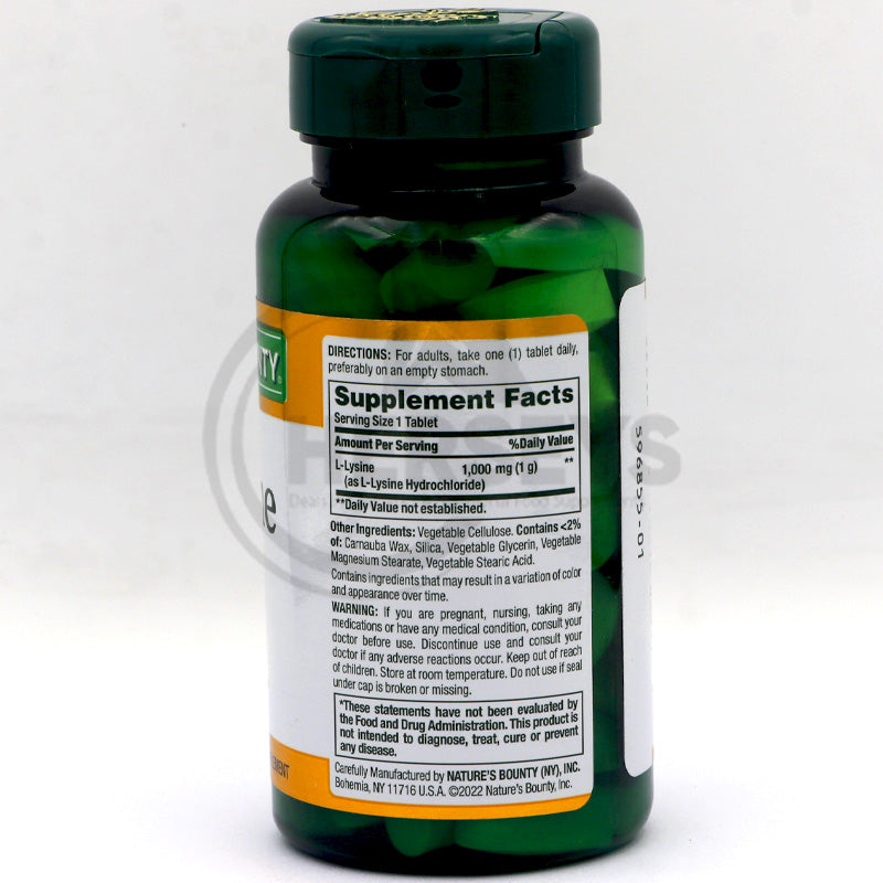 Nature's Bounty L Lysine 1000mg 60 Coated Tablets