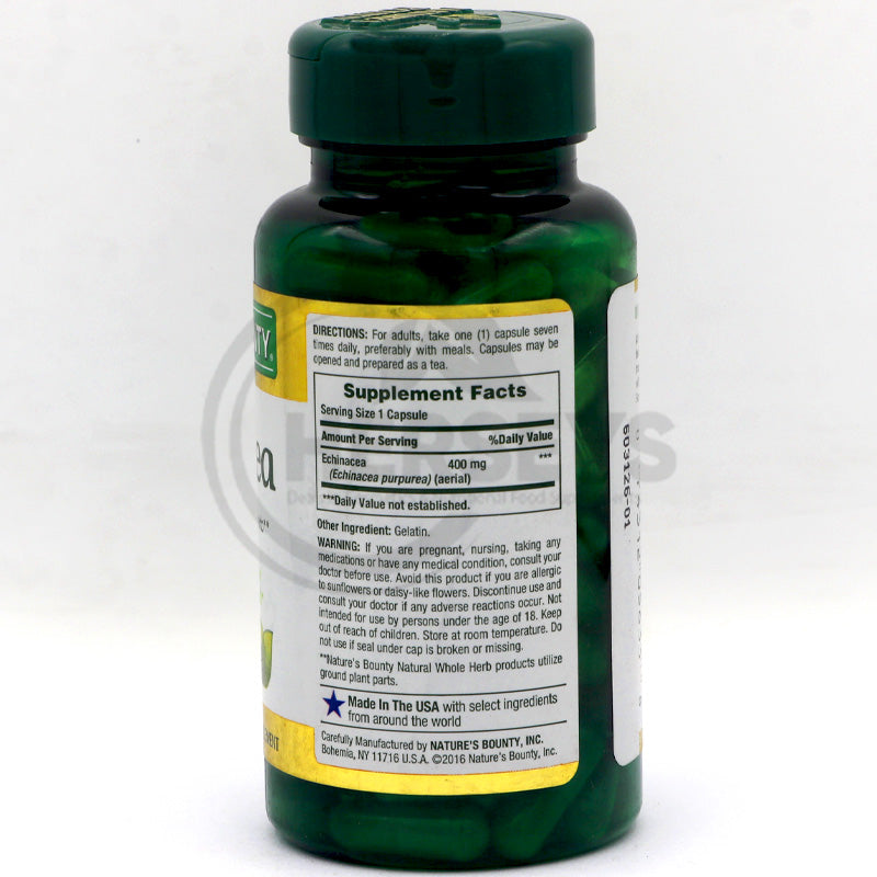 Nature's Bounty Echinacea 400 mg 100 Capsules