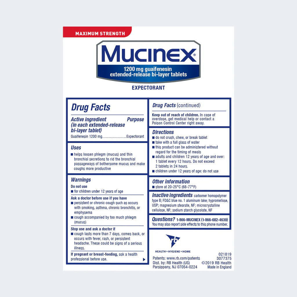 Mucinex Extended Release Bi Layer 14 Tablets
