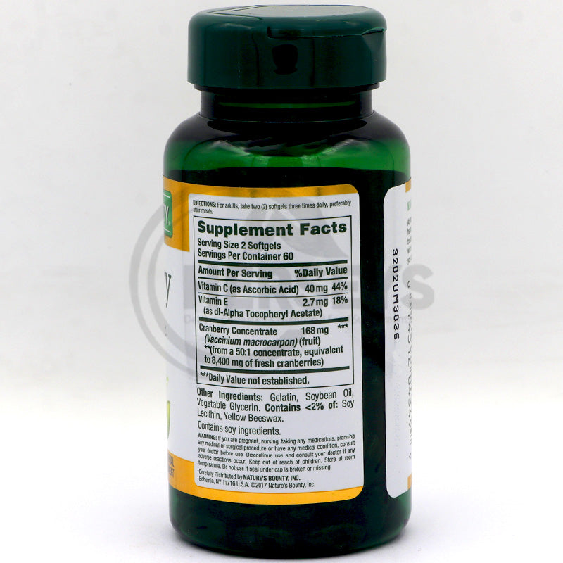 Nature's Bounty Cranberry 4200 mg 120 Rapid Release Softgels