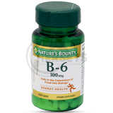 Nature's Bounty Vitamin B6 100 mg 100 Tablets