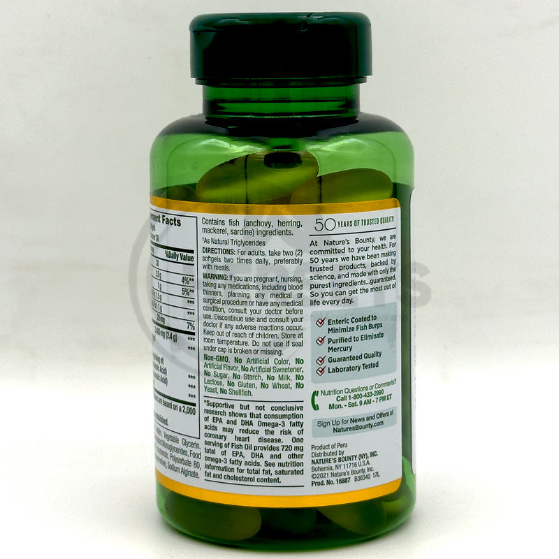 Nature's Bounty Fish Oil 1200mg 60 Softgels