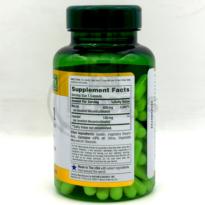 Nature's Bounty Flush Free Niacin 500mg 120 Capsules