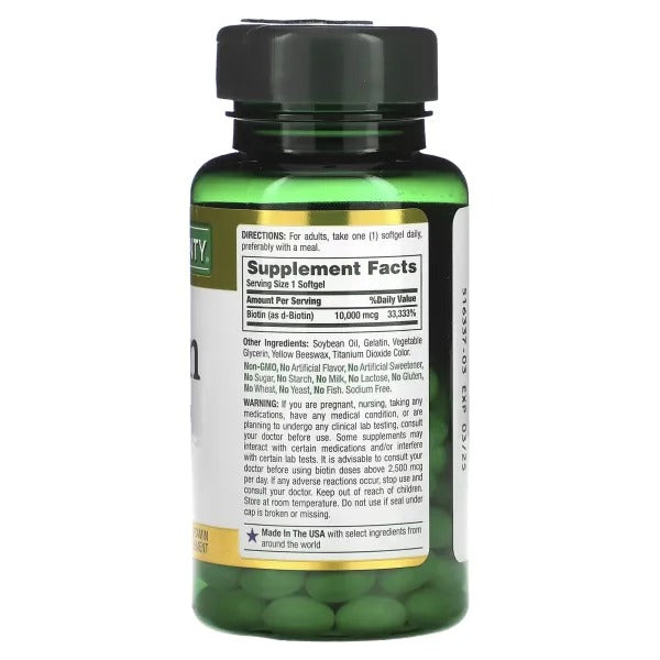 Nature’s Bounty Biotin 10000mcg Twin Pack 120 Rapid Release Softgels