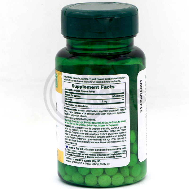 Nature’s Bounty Melatonin 3mg 120 Quick Dissolve Tablets