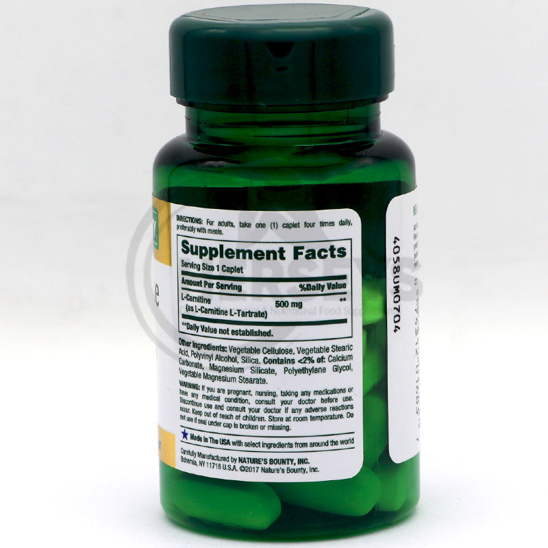 Nature's Bounty L Carnitine 500mg 30 Caplets