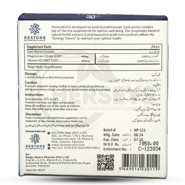 Restore RestoreX High Absorption Magnesium Citrate 400 MG