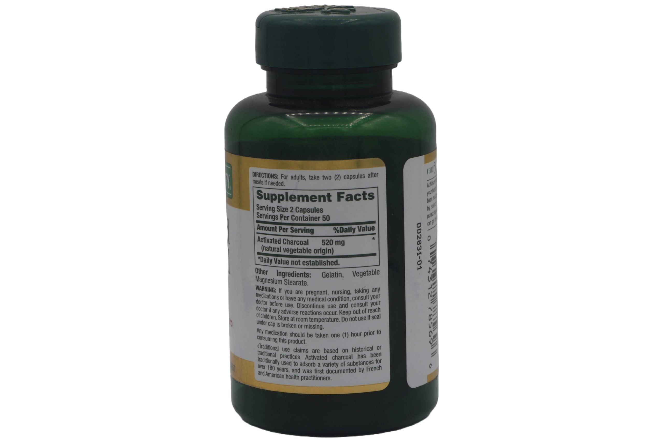 Nature's Bounty Activated Charcoal 260 mg 100 Capsules