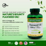 Nature's Bounty Flaxseed Oil 1200mg 125 Rapid Release Softgels