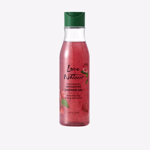 Oriflame Love Nature Energising Exfoliating Shower Gel with Organic Mint Raspberry 250 ML