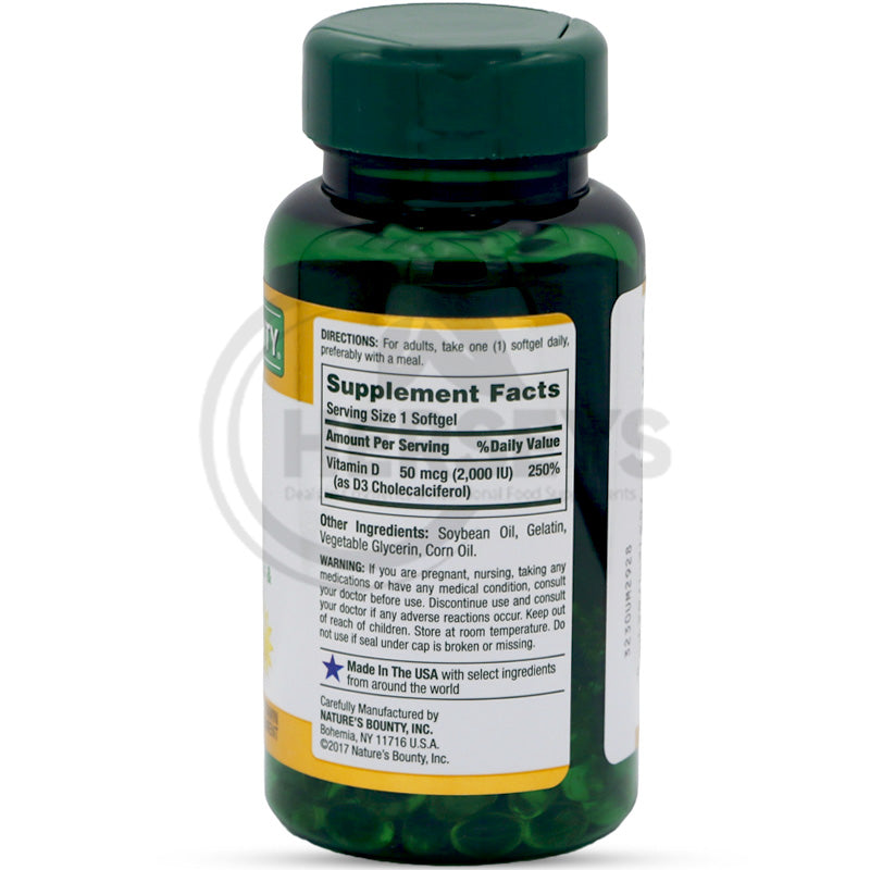 Nature's Bounty Vitamin D3 2000 IU 150 Softgels