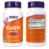 NOW Foods CoQ10 100 mg with Hawthorn Berry 90 Veg Capsules