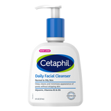 Cetaphil Daily Facial Cleanser bottle with pump on a white background