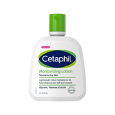 Cetaphil moisturizing lotion bottle with green cap on a white background