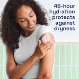 Woman applying a patch on her arm with text about 48-hour hydration.