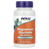 NOW Foods Magnesium Glycinate with BioPerine 200 mg 60 Veg Capsules