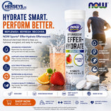 NOW Sports Effer-Hydrate Effervescent Orange Strawberry 10 Tablets 1.8 oz 51 g