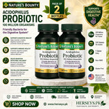 Nature's Bounty Acidophilus Probiotic 100 Million Organisms 120 Tablets Pack of 2