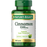 Nature’s Bounty Cinnamon 1500 mg 100 Capsules