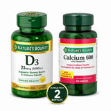 Nature’s Bounty Vitamin D3 1000 IU Plus Calcium 600 with Vitamin D3 Bundle