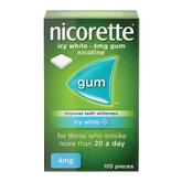 Nicorette Icy White 4mg Nicotine Gum 105 Pieces