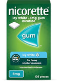 Nicorette Icy White 4mg Nicotine Gum 105 Pieces