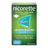 Nicorette Icy White 4mg Nicotine Gum 105 Pieces