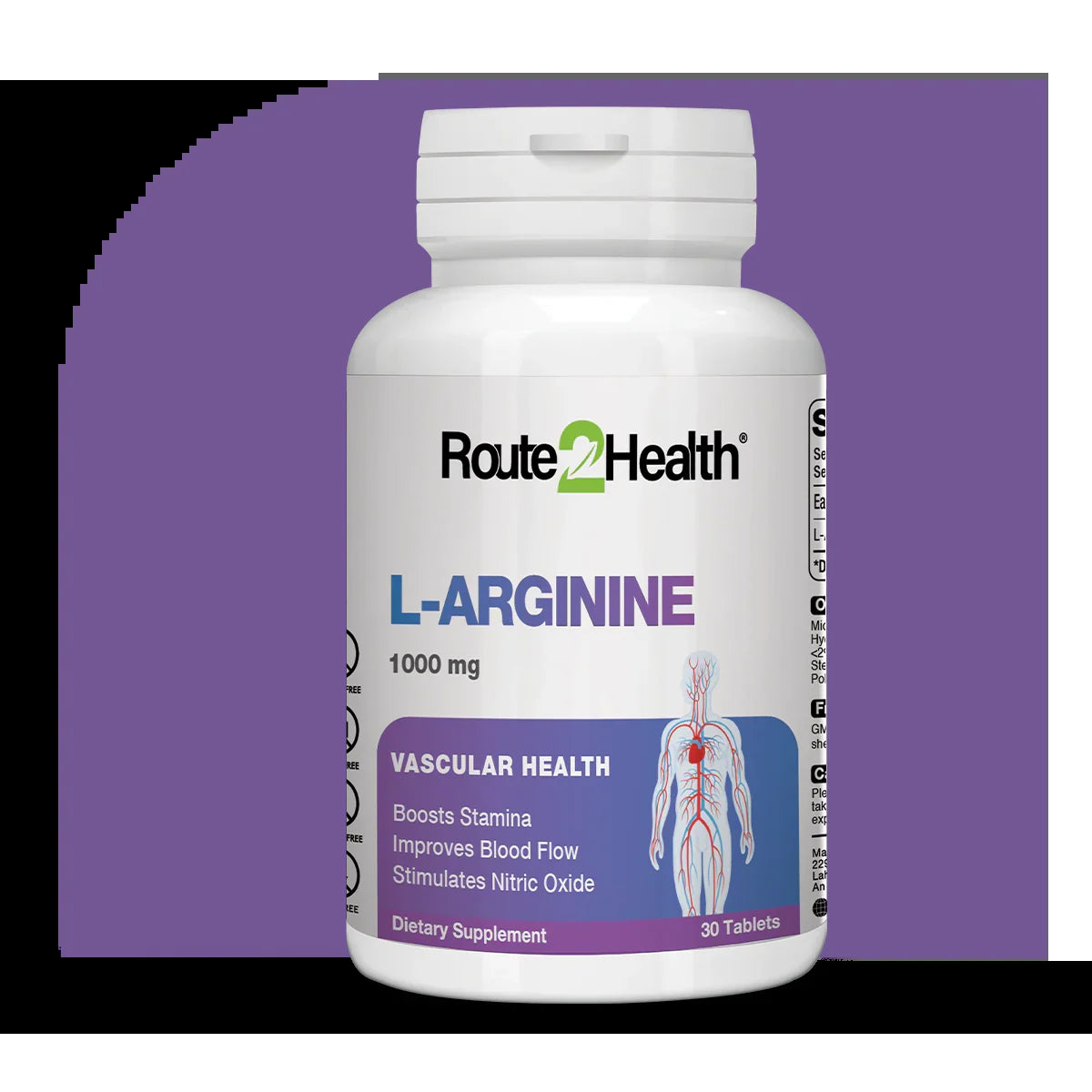 Route2Health L Arginine 1000mg 30 Tablets