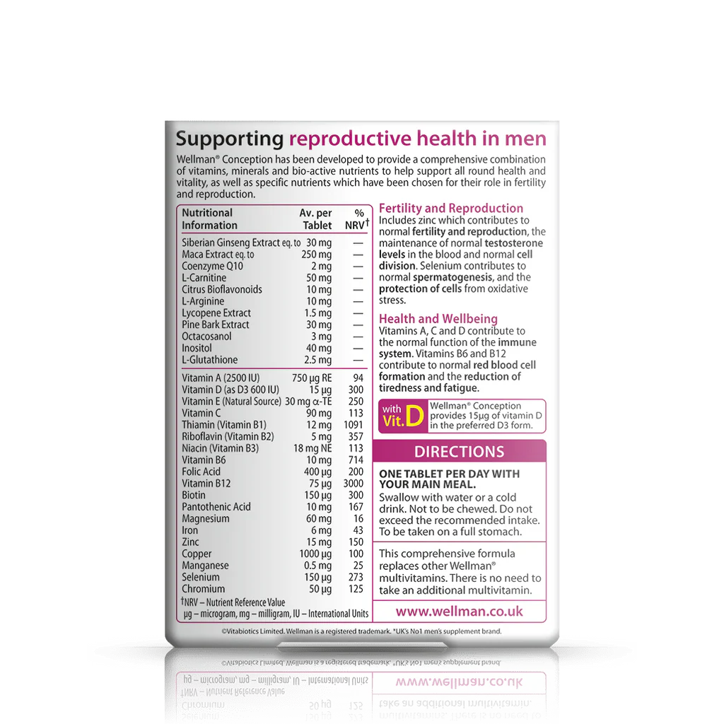 Vitabiotics Wellman Conception 30 Tablets