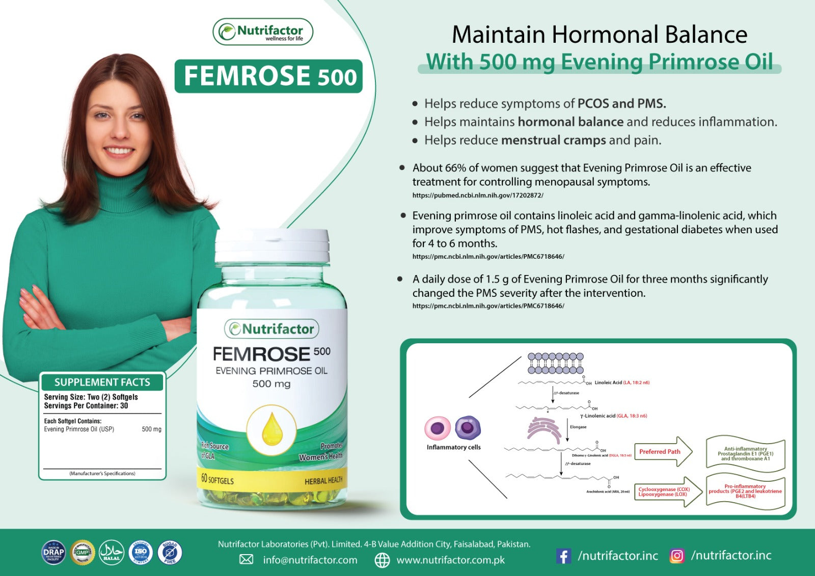 Nutrifactor Femrose 500 mg 60 Softgels
