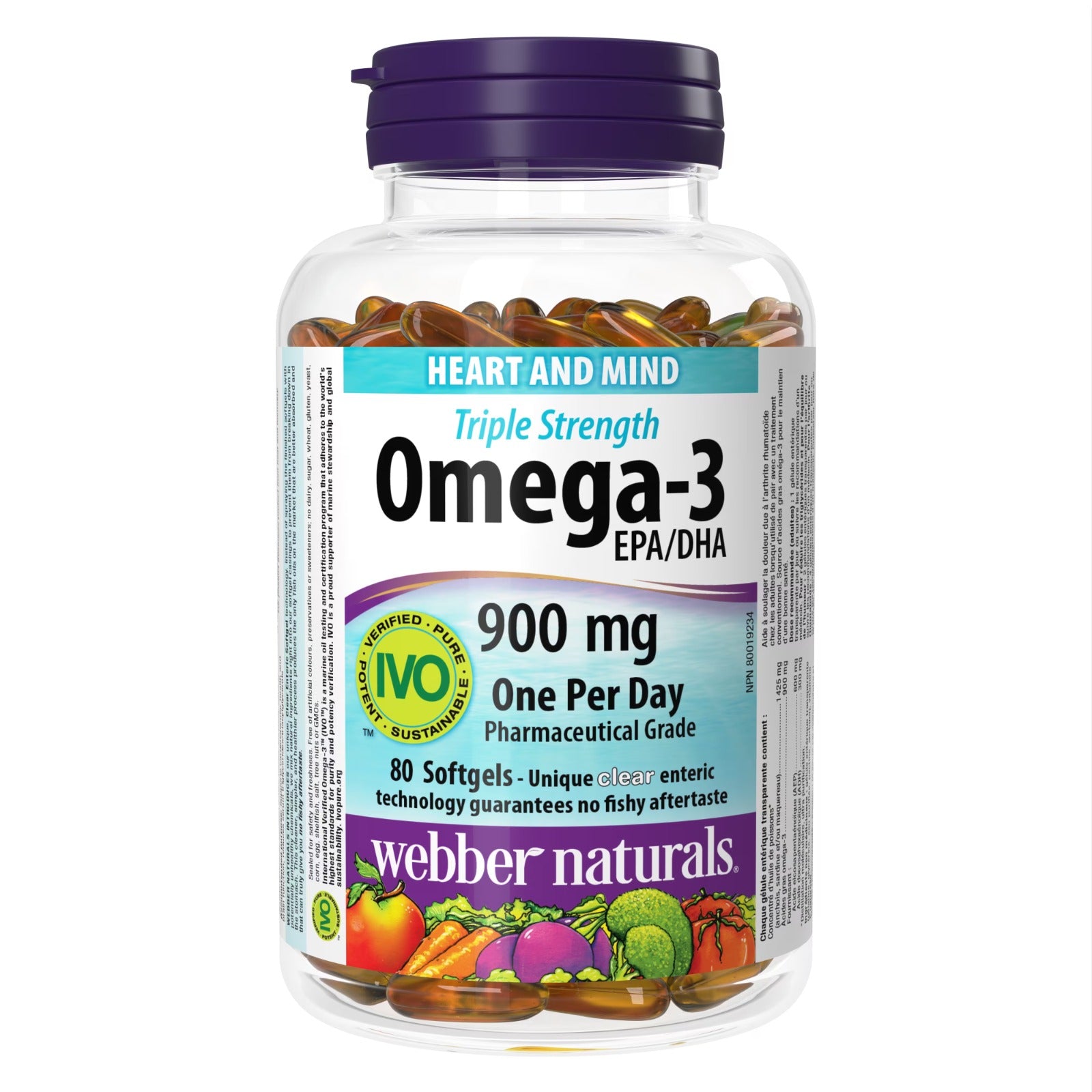 Webber Triple Strength Omega-3 900 mg EPA/DHA 80 softgels