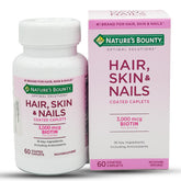 Nature's Bounty Hair Skin & Nails 3000 mcg of Biotin 60 Coated Caplets