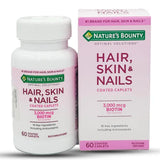 Nature's Bounty Hair Skin & Nails 3000 mcg of Biotin 60 Coated Caplets