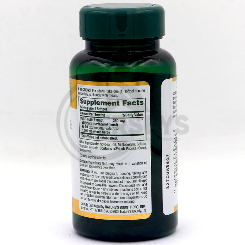 Nature's Bounty Milk Thistle 1000mg 50 Rapid Release Softgels